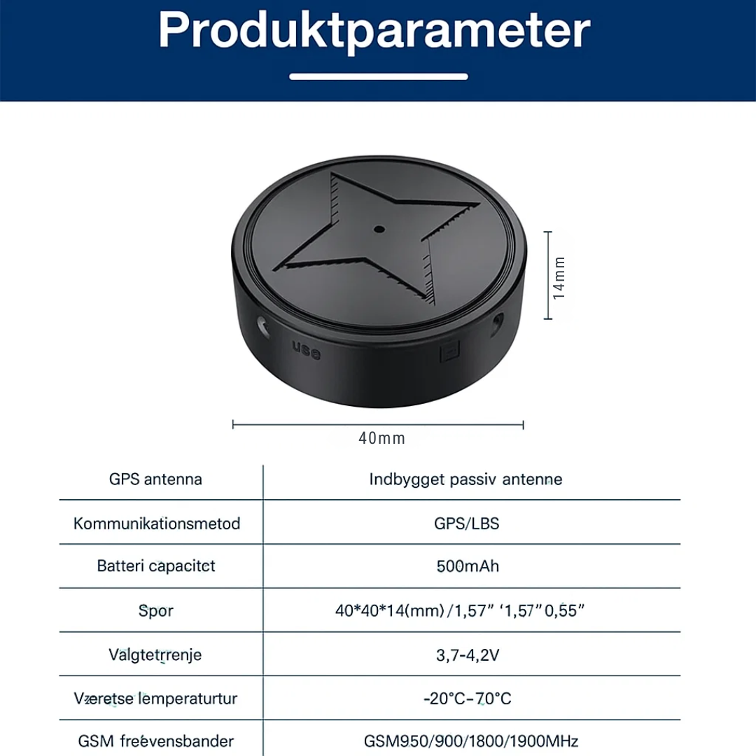 Magnetisk Mini GPS-tracker til Live Overvågning