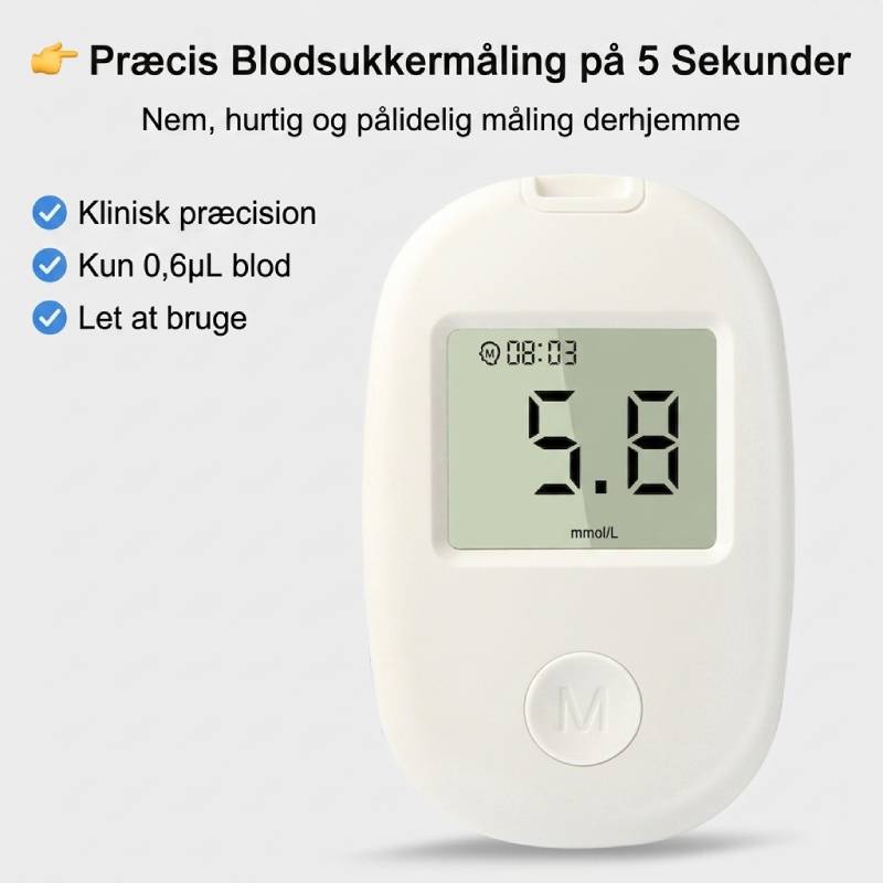 Sundhedsmåler Sæt – Pulsoximeter (SpO₂ & Puls) + Blodsukkermåler DS-6