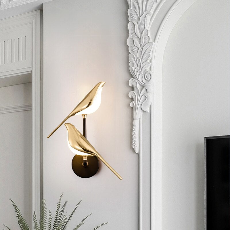 Moderne LED-Fugle-Væglampe