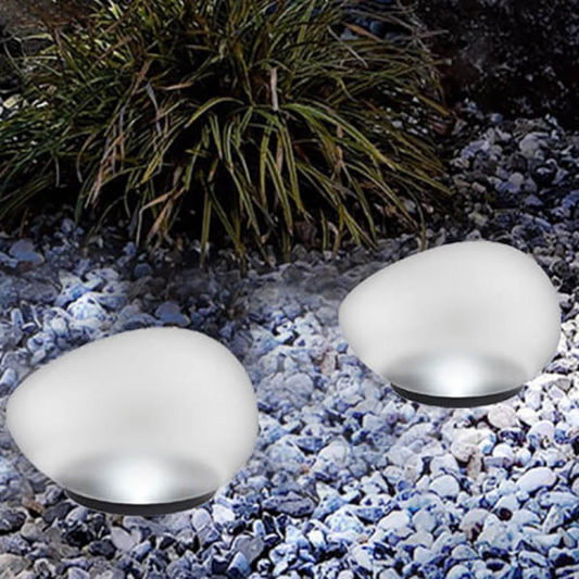 Solcelledrevet LED-lampe med glasdesign