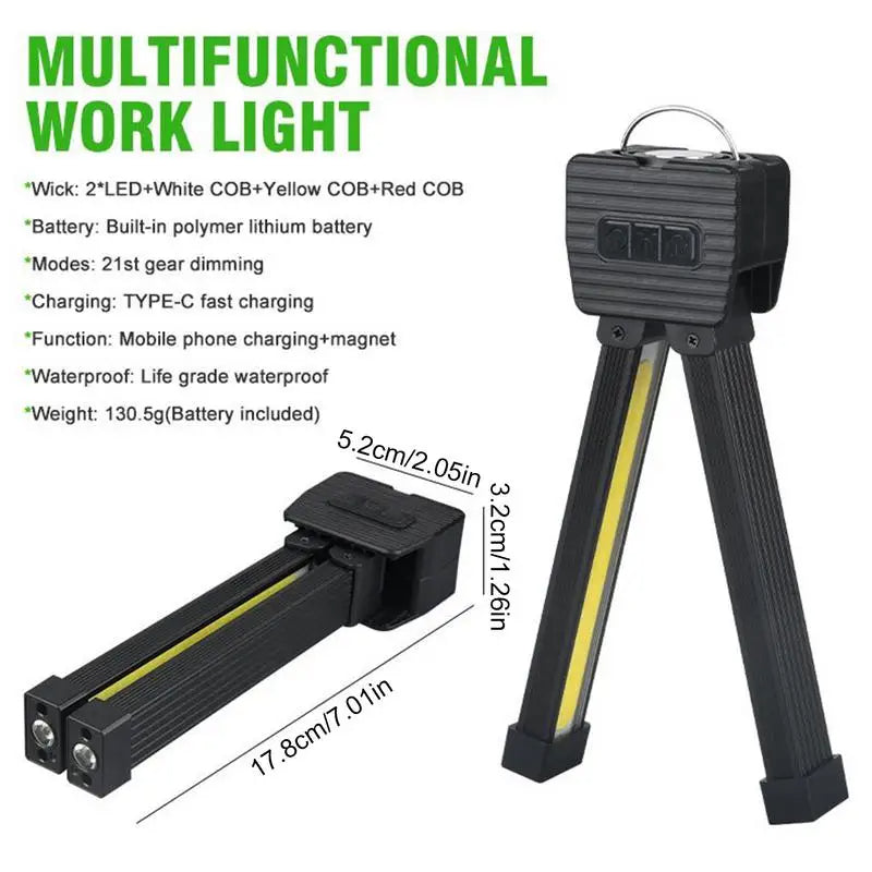 Sammenklappelig LED Arbejdslampe med Magnet & USB
