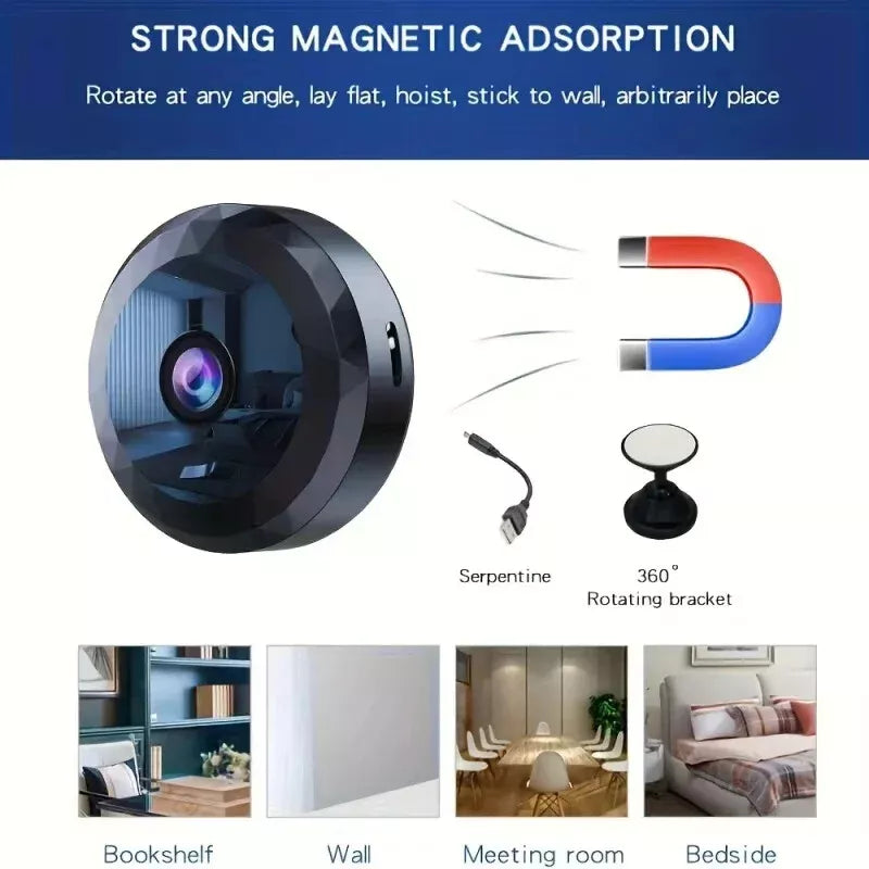 Magnetisk Mini-Overvågningskamera med App-Styring