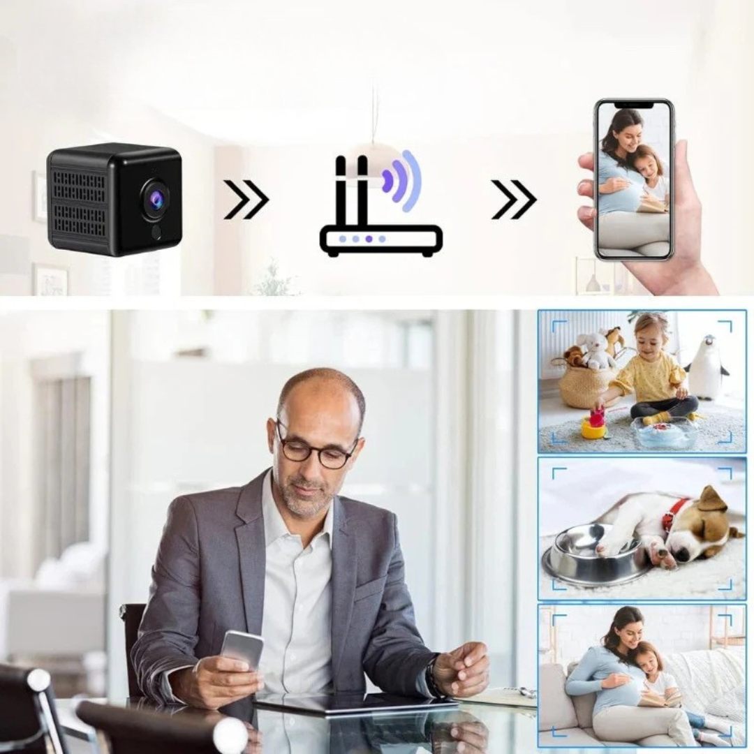 Crystalli – Trådløst, genopladeligt 1080p HD Wi-Fi-minikamera