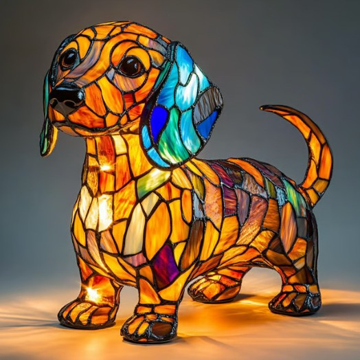 Ledsen™ DogLamp: Moderne Kunstnerisk Plettet Ambient Hund Lampe