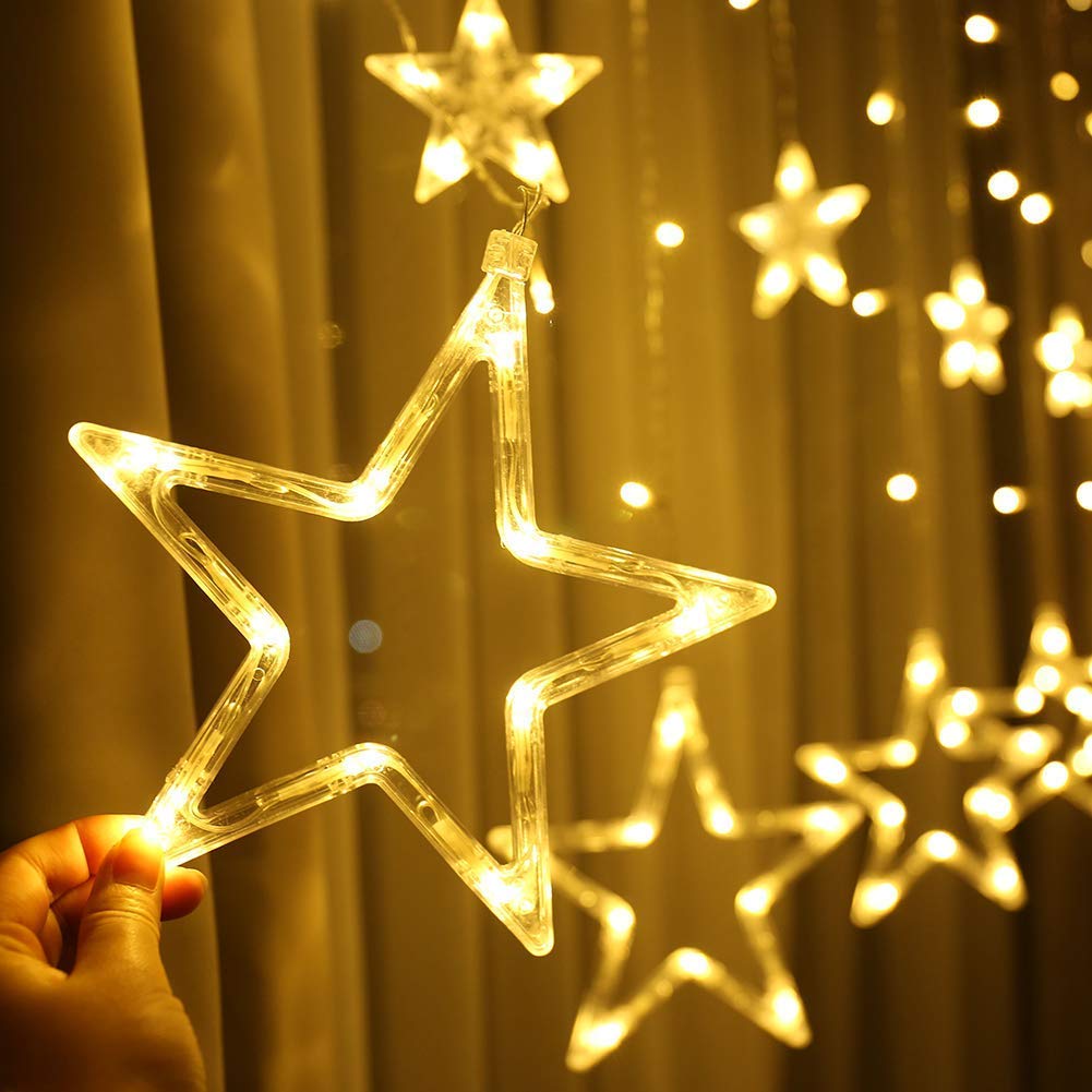 Funklende LED Stjerneforhængslys
