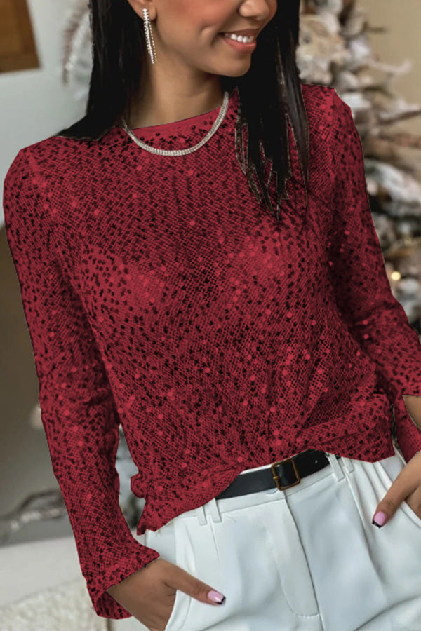 Festlig Pailletbluse – Strålende Elegance