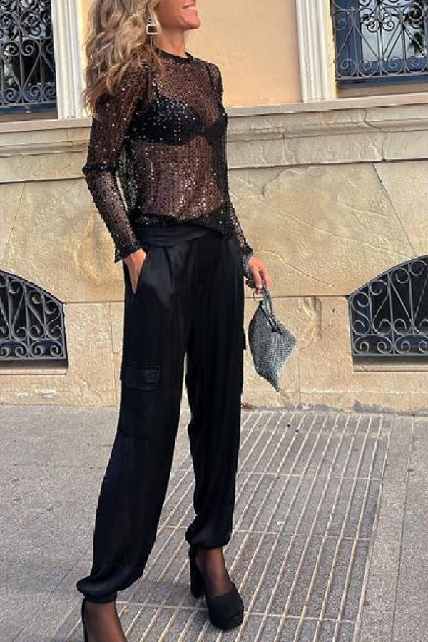 Festlig Pailletbluse – Strålende Elegance