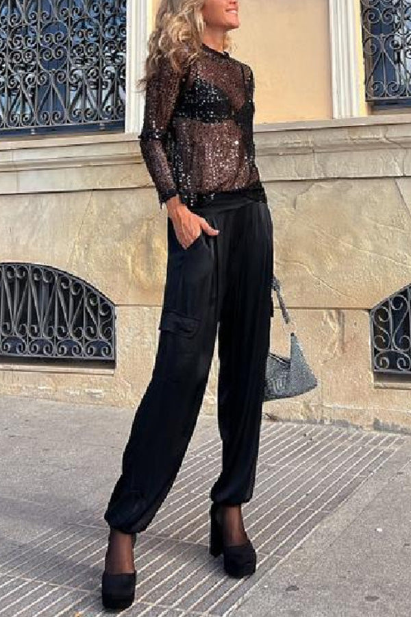 Festlig Pailletbluse – Strålende Elegance