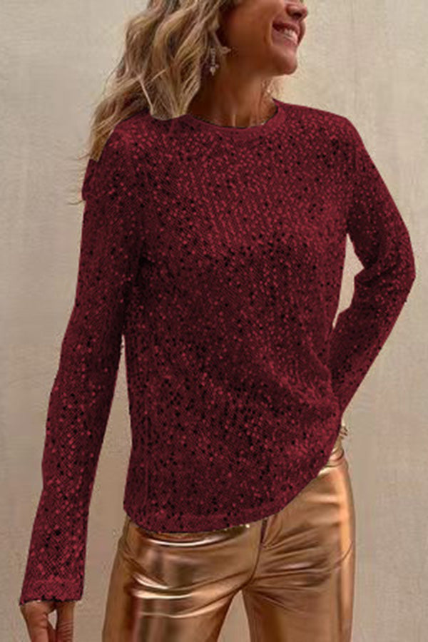 Festlig Pailletbluse – Strålende Elegance