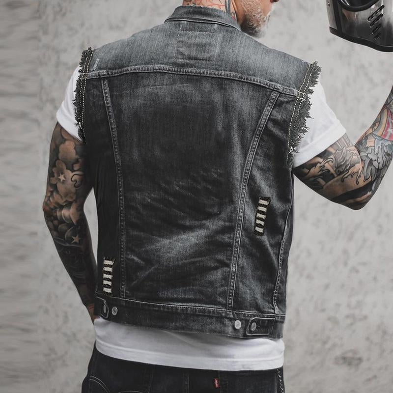 Denimvest til mænd i afslappet og moderne stil