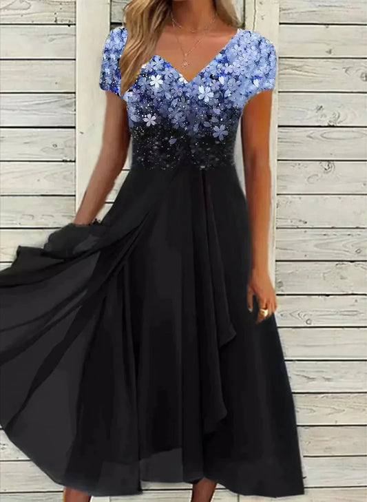 Festkjole – Luftig Chiffon med Elegant Fald