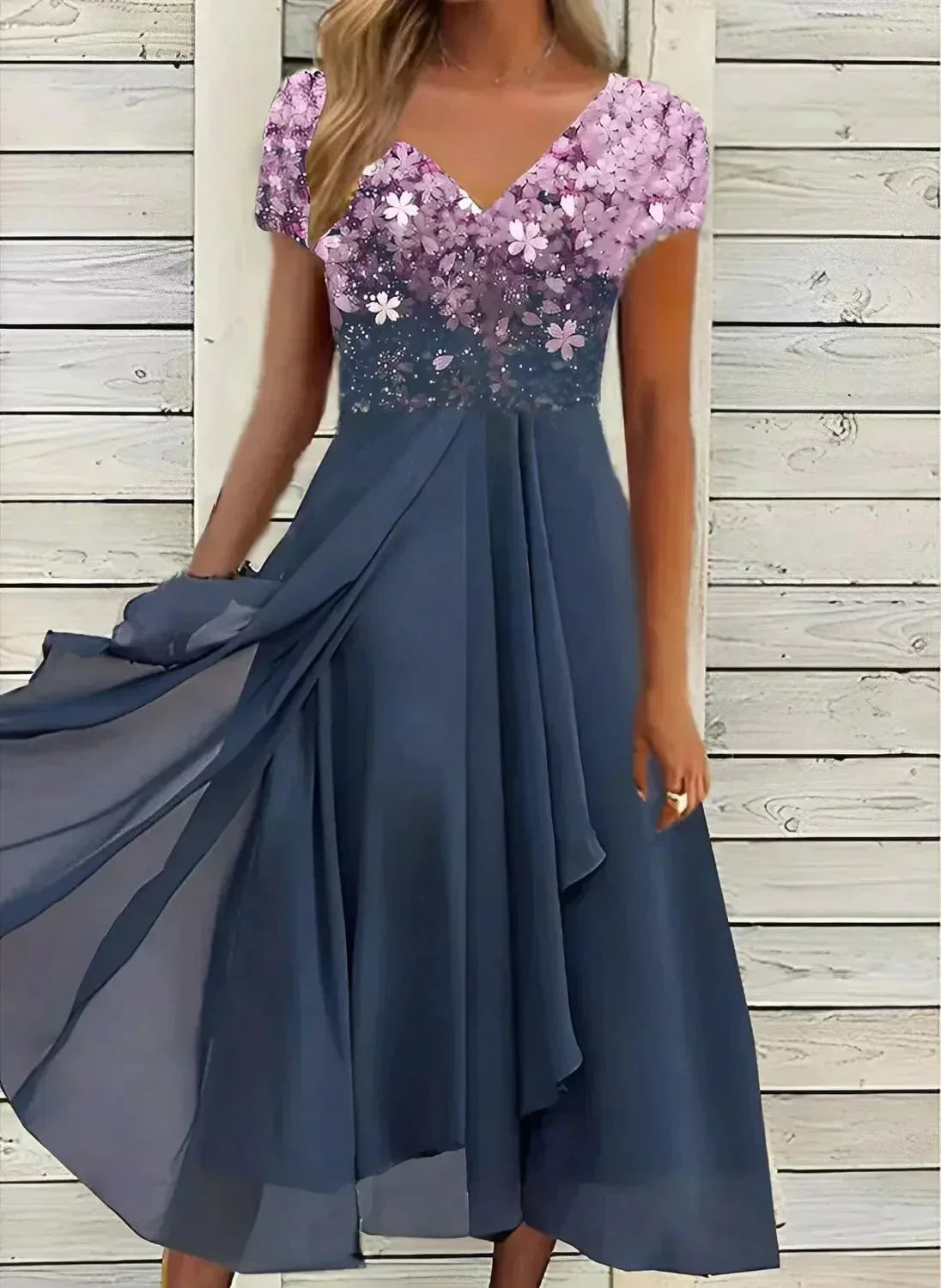 Festkjole – Luftig Chiffon med Elegant Fald