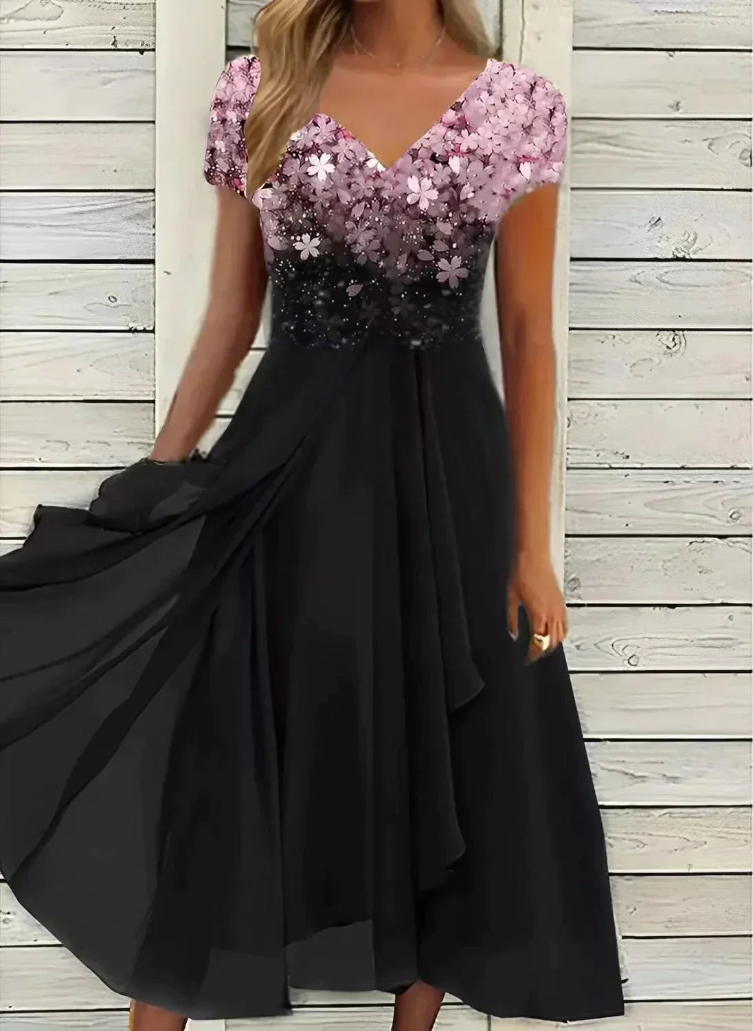 Festkjole – Luftig Chiffon med Elegant Fald