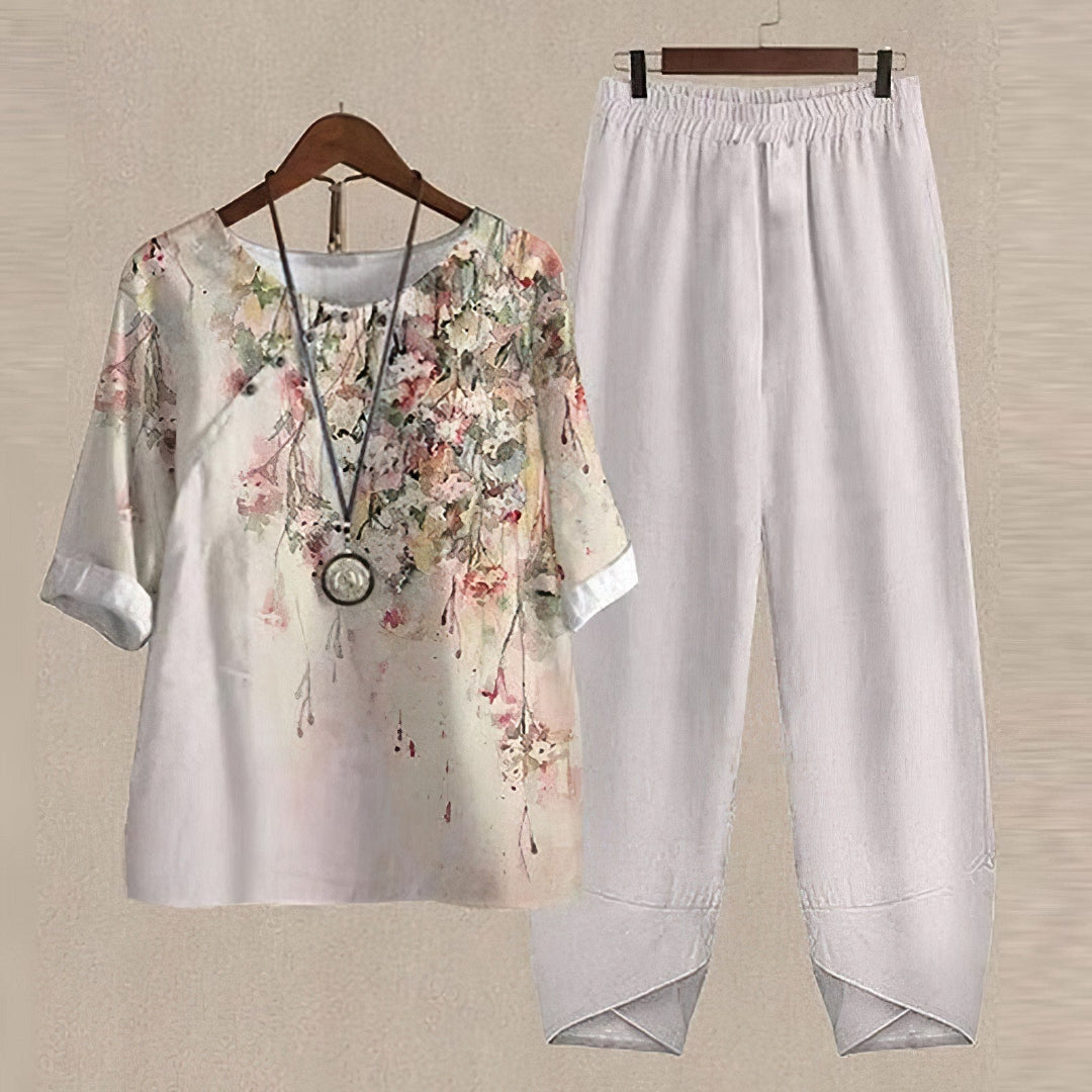 Elegant Bluse- og Buksesæt