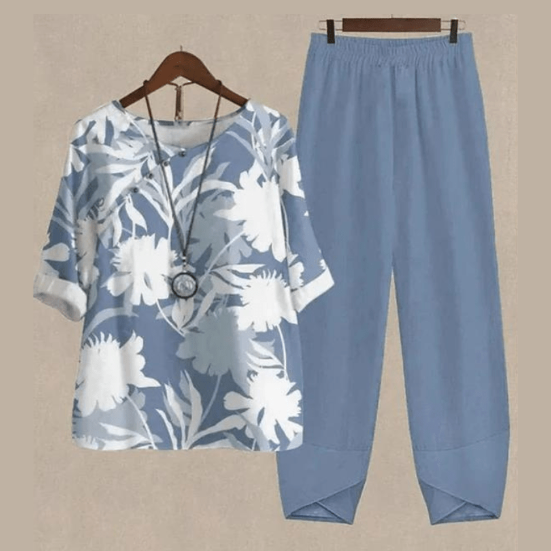 Elegant Bluse- og Buksesæt