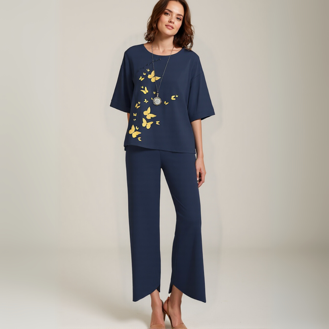 Elegant Bluse- og Buksesæt