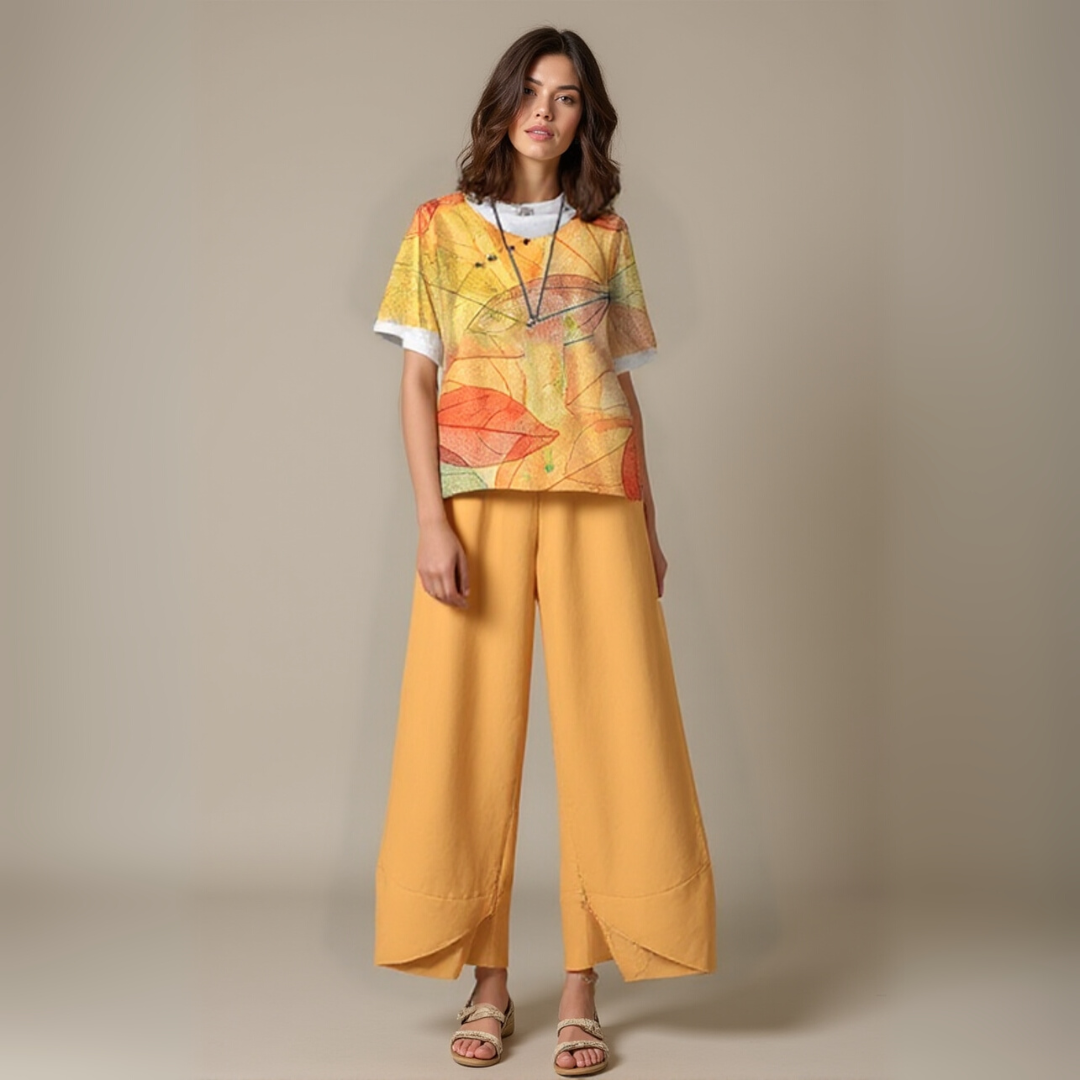 Elegant Bluse- og Buksesæt