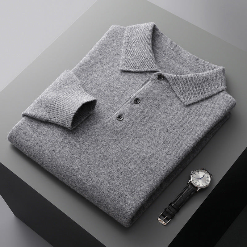 Blød Kashmir-Poloshirt med Lange Ærmer