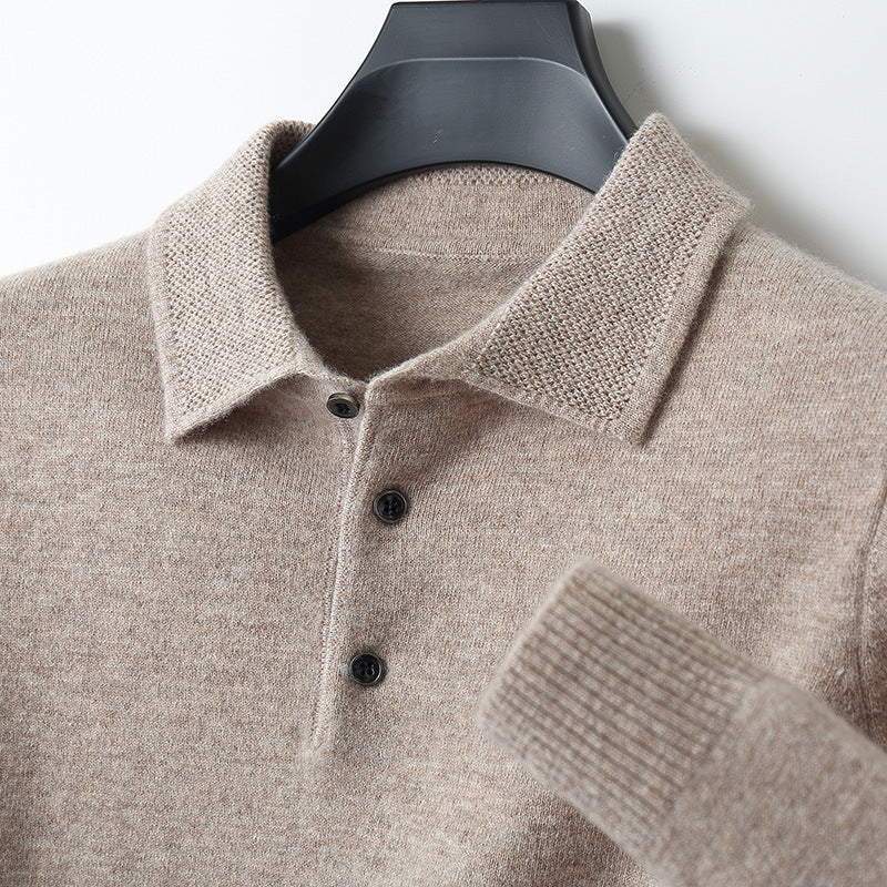 Blød Kashmir-Poloshirt med Lange Ærmer
