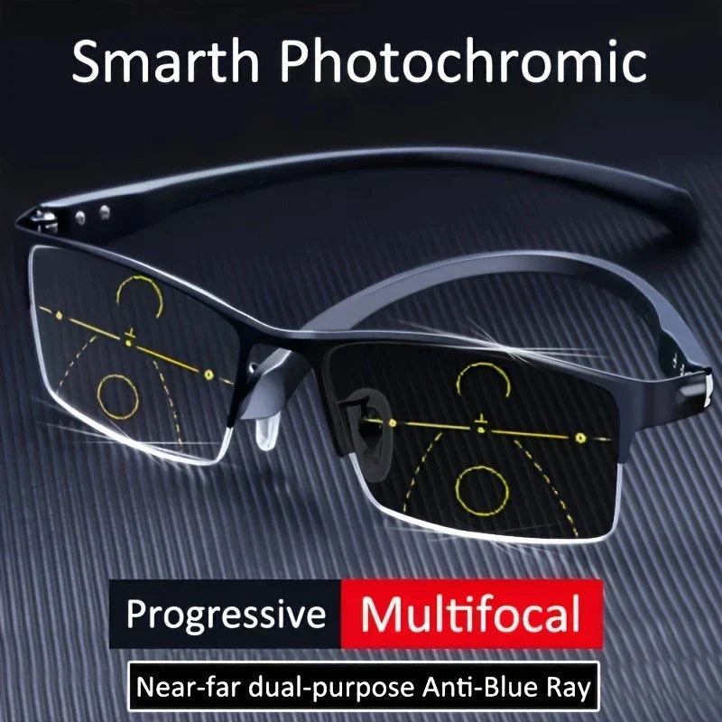 Læsebrille med progressive og fototropiske linser