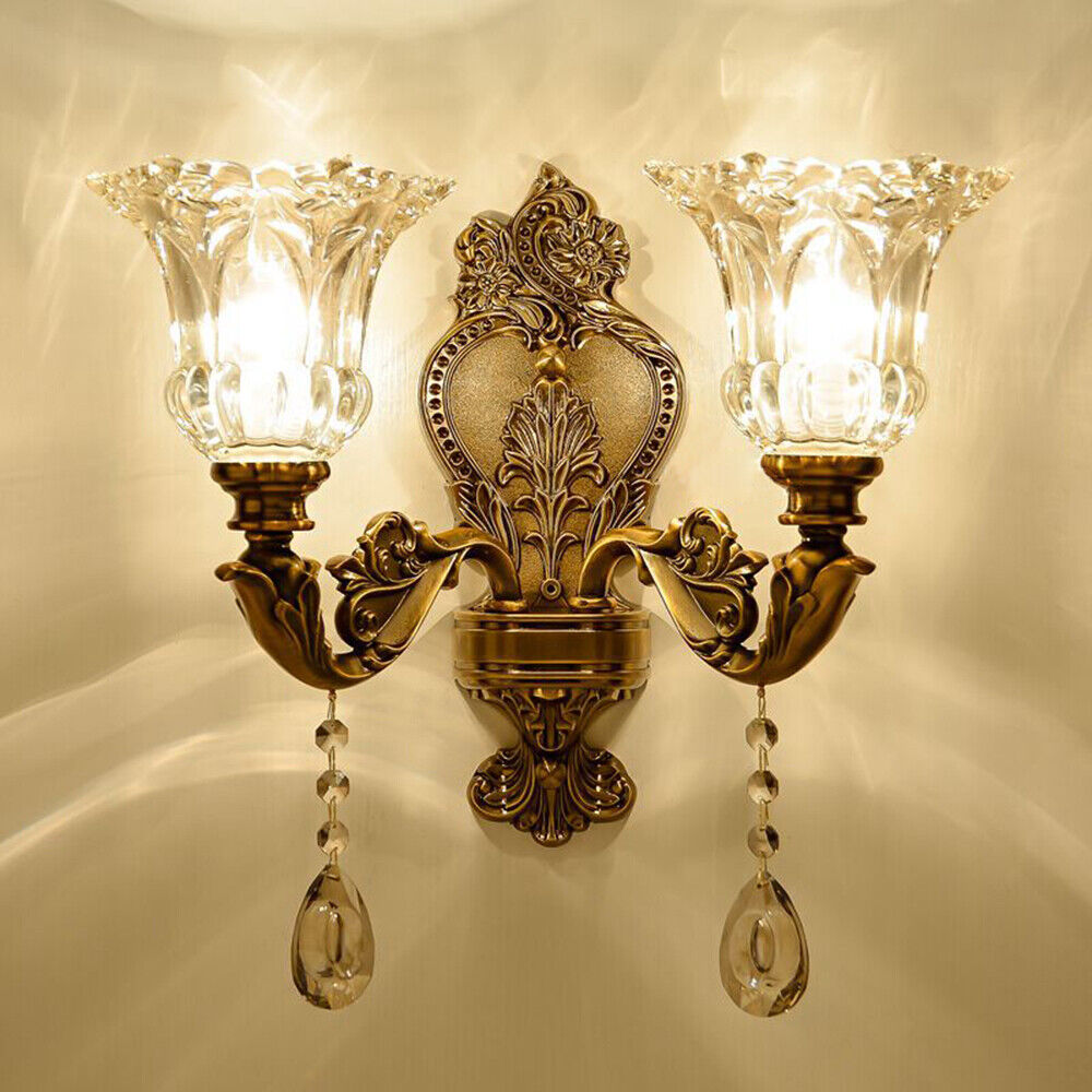 Elegant Vintage Guld Væglampe