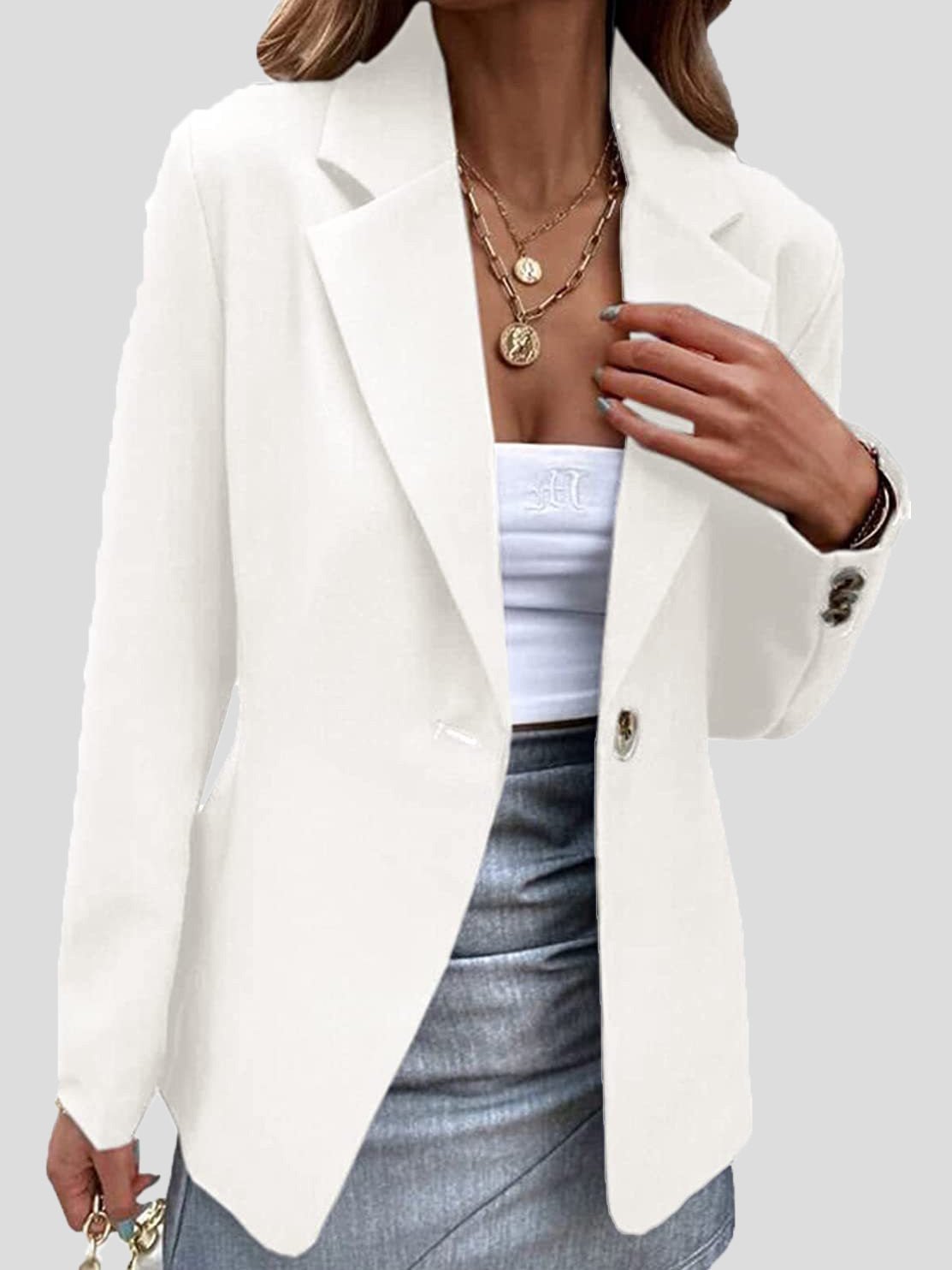Blazer til kvinder - Elegant Enkel Revers-design
