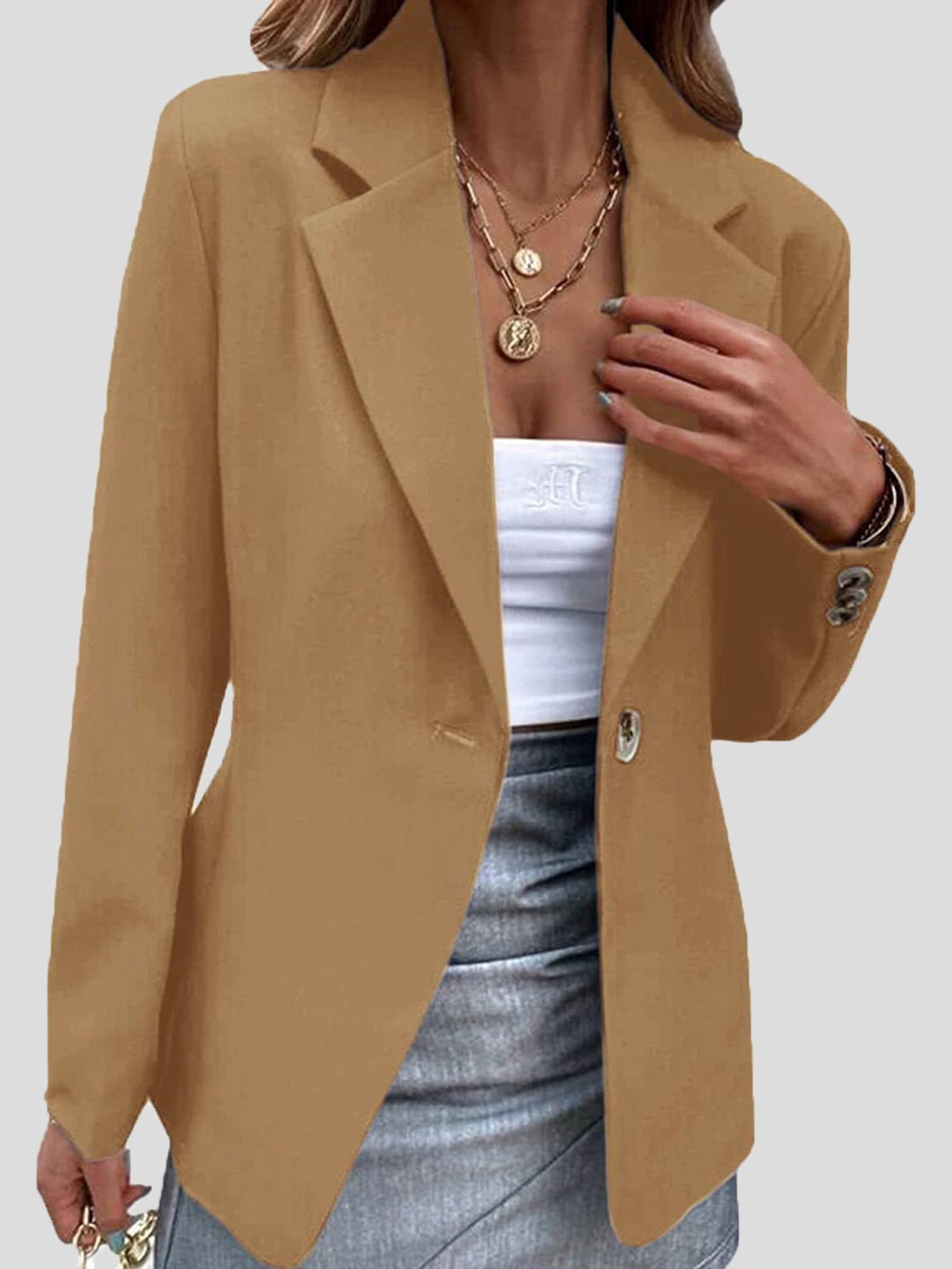 Blazer til kvinder - Elegant Enkel Revers-design