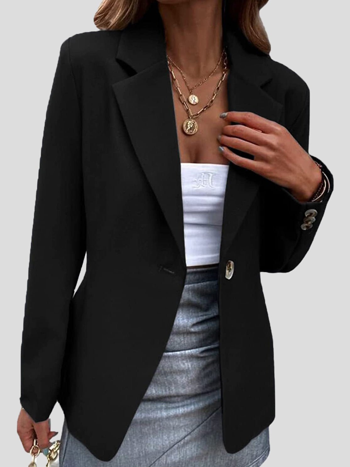 Blazer til kvinder - Elegant Enkel Revers-design