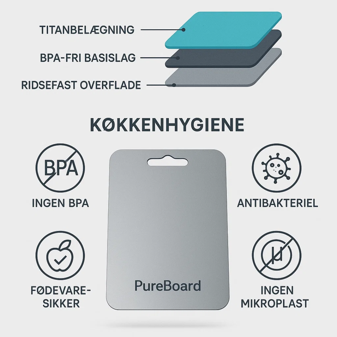 BPA-frit titanium-skærebræt til sund madlavning