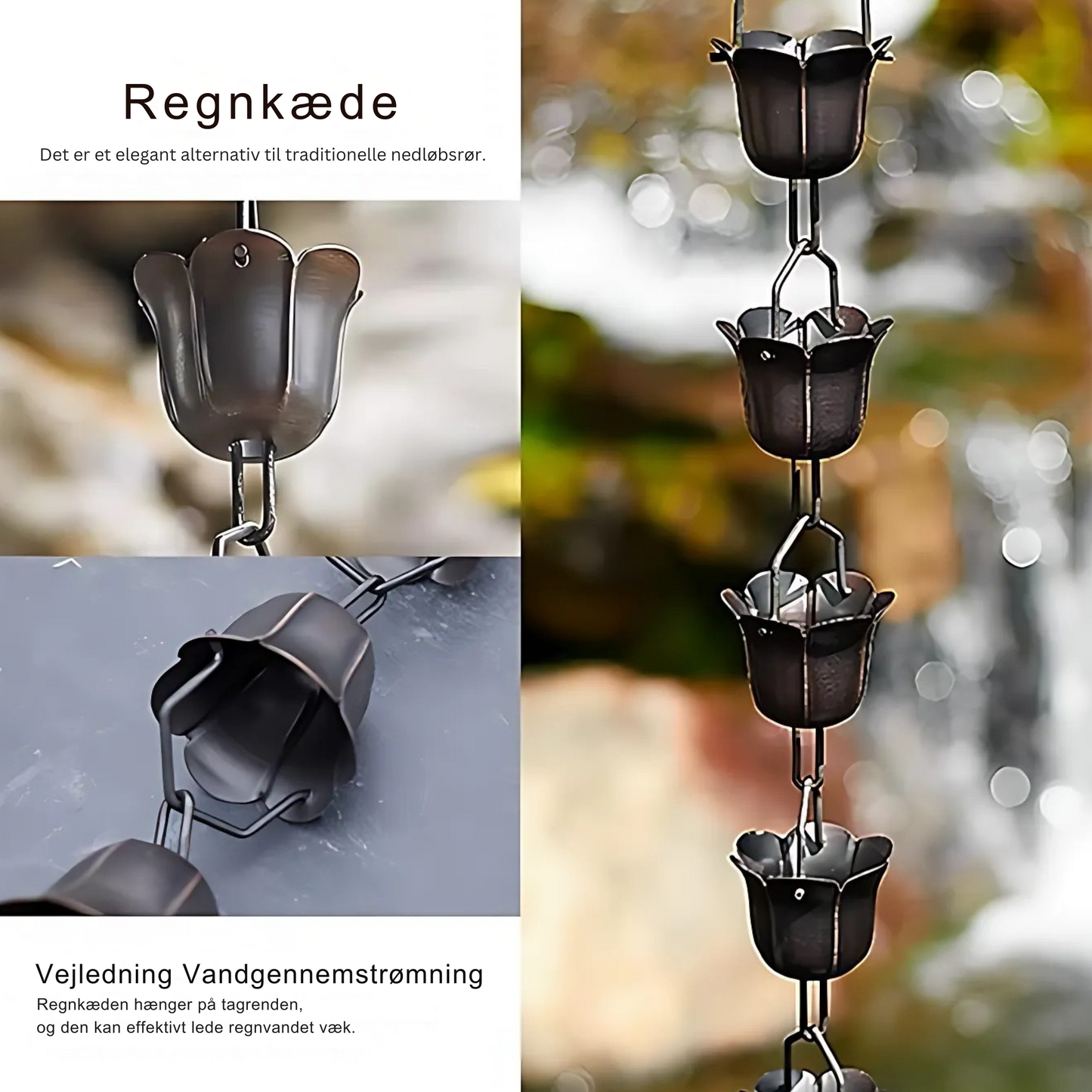 Dekorativ Fuglebad Regnkæde