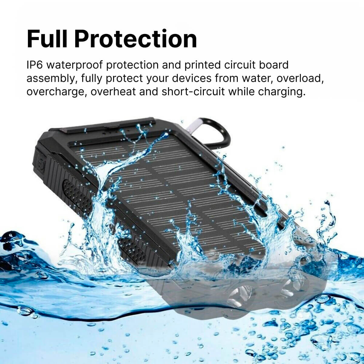 Solenergi-Powerbank med 20,000mAh & Dual-USB