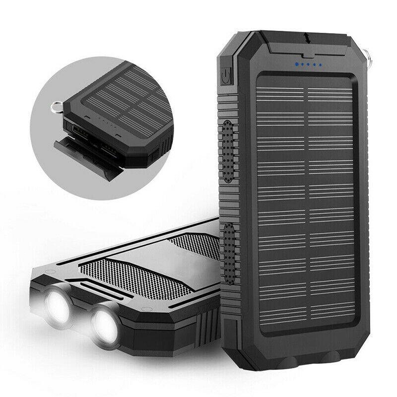 Solenergi-Powerbank med 20,000mAh & Dual-USB