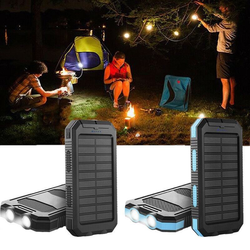 Solenergi-Powerbank med 20,000mAh & Dual-USB