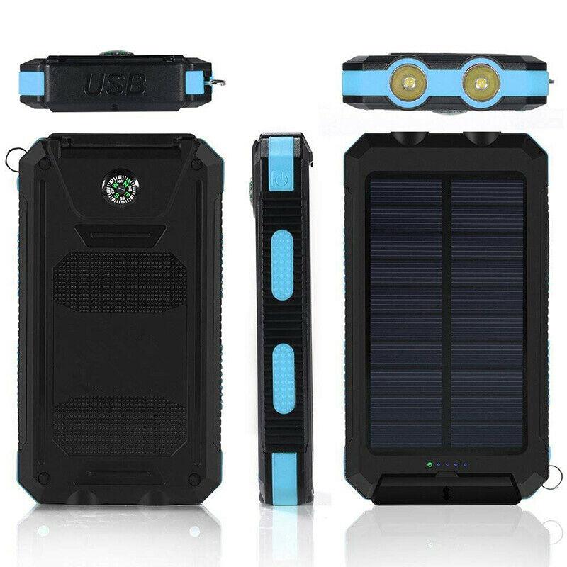 Solenergi-Powerbank med 20,000mAh & Dual-USB