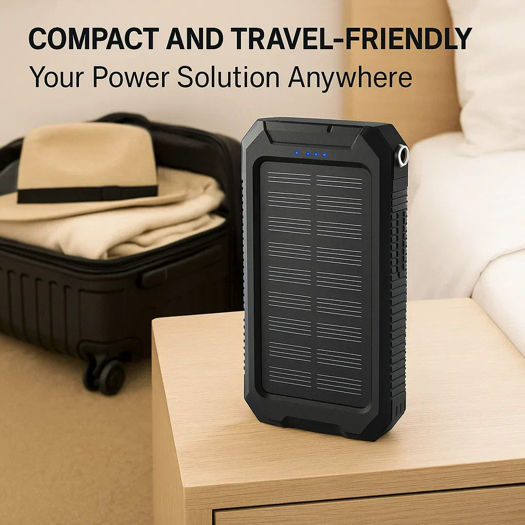 Solenergi-Powerbank med 20,000mAh & Dual-USB