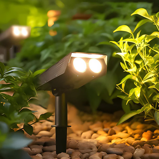 Vandtæt LED Solar Multi-Zoom Spotlys Landskabsbelysning RGB
