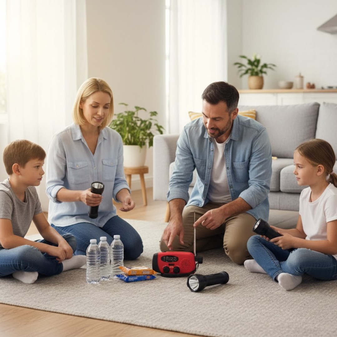 Nødradio med håndsving og solpanel