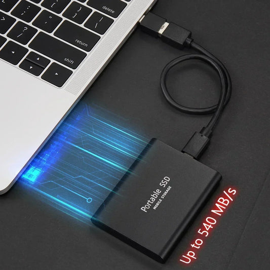 Ekstern SSD 2TB Lagring med USB3.1 & M.2 Type-C