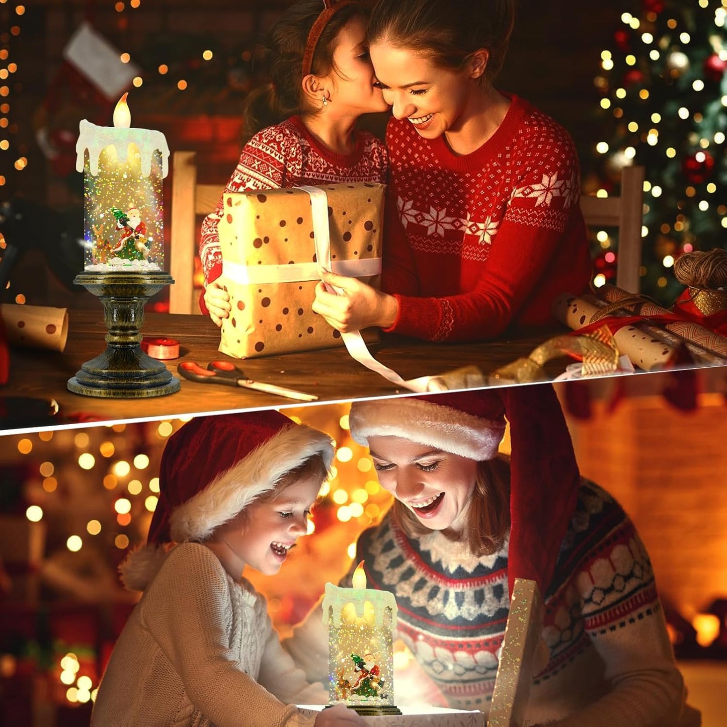 LED Julelys med Julemand