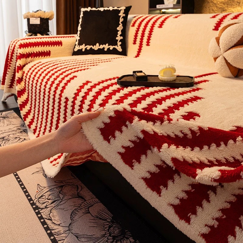 Premium Skridsikker Sofaovertræk i Plys