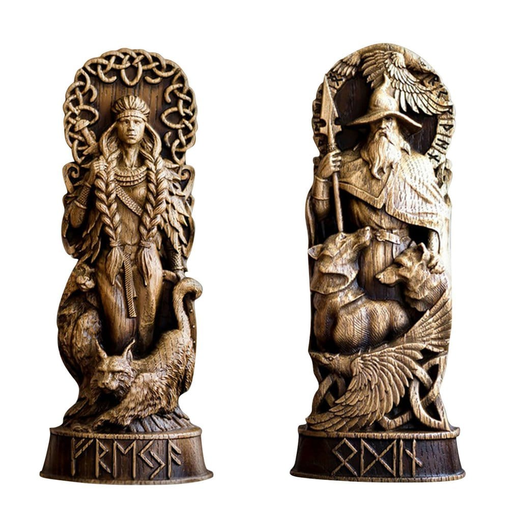 Statuette af nordiske guder i resin