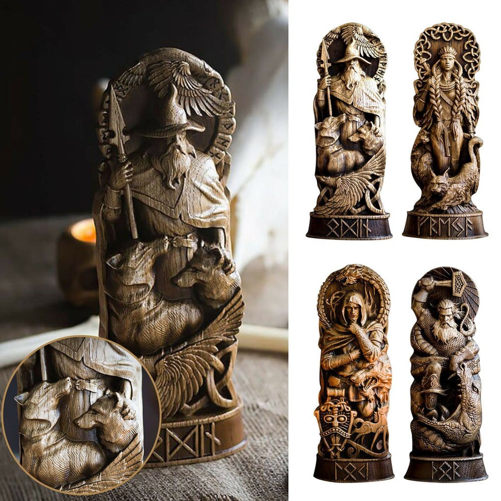 Statuette af nordiske guder i resin
