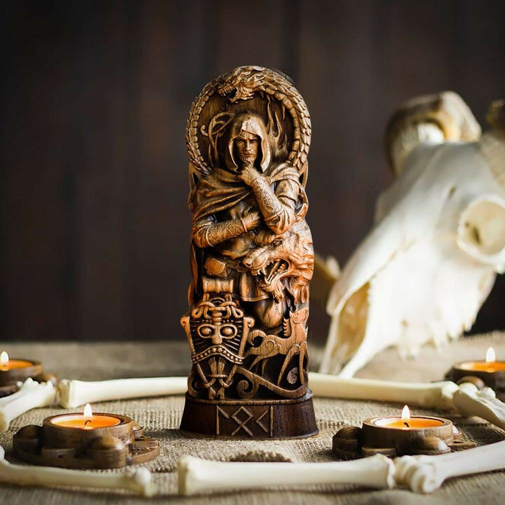 Statuette af nordiske guder i resin