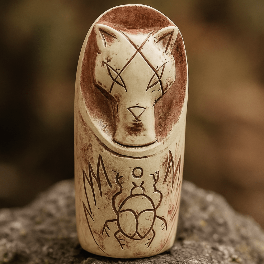 Nordisk ulve-statuette med autentiske detaljer