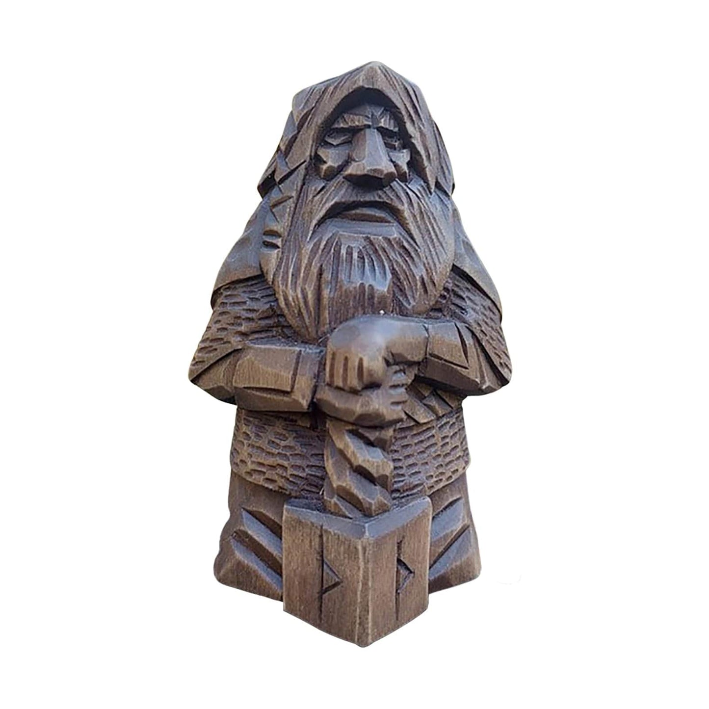 Træstatuette med nordiske gudemotiver