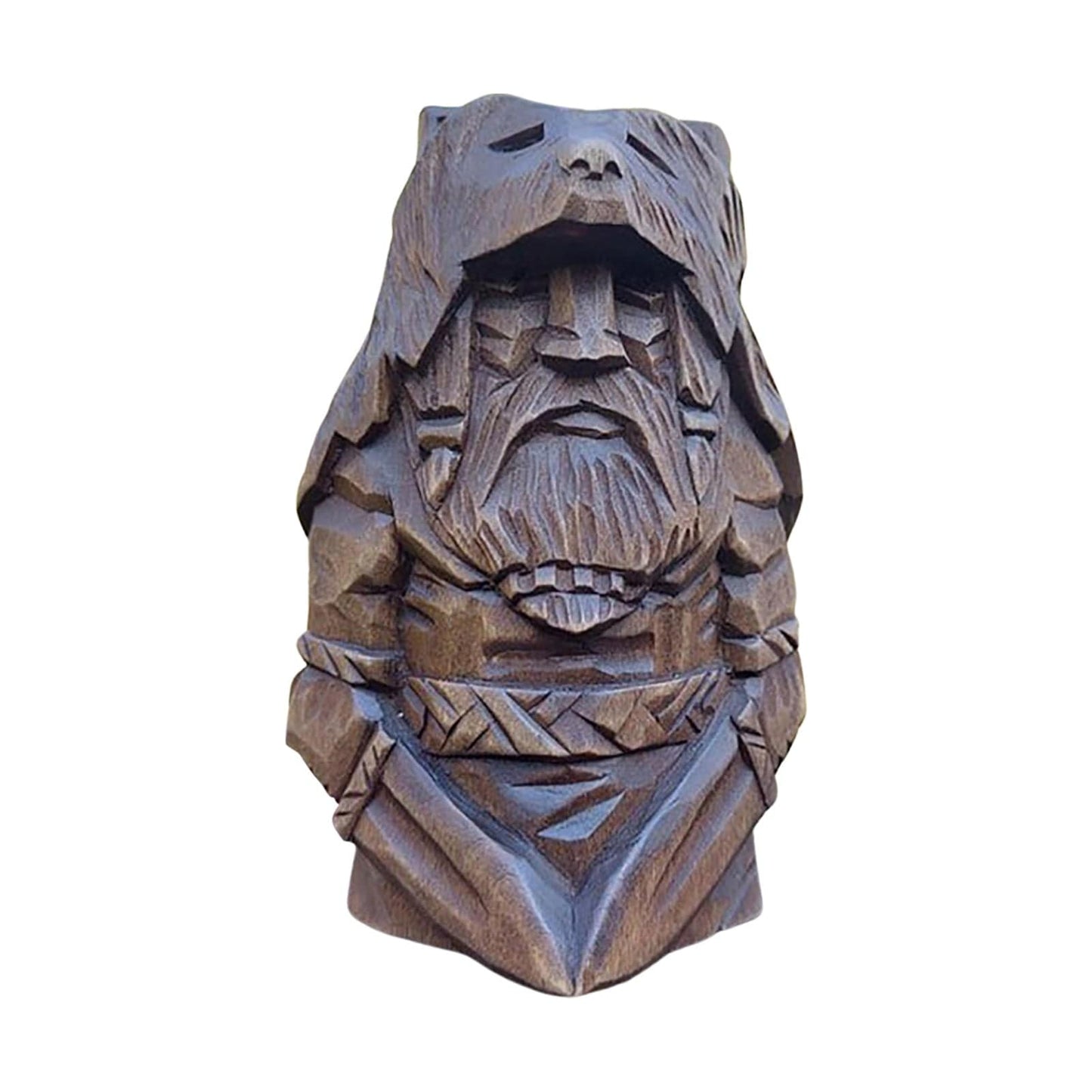 Træstatuette med nordiske gudemotiver