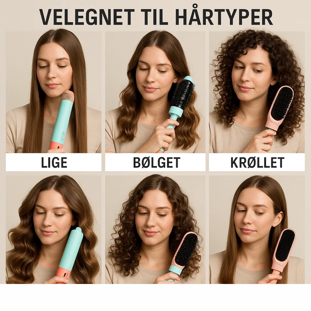 Ny 5-i-1 Hårtørrer & Krøllejern