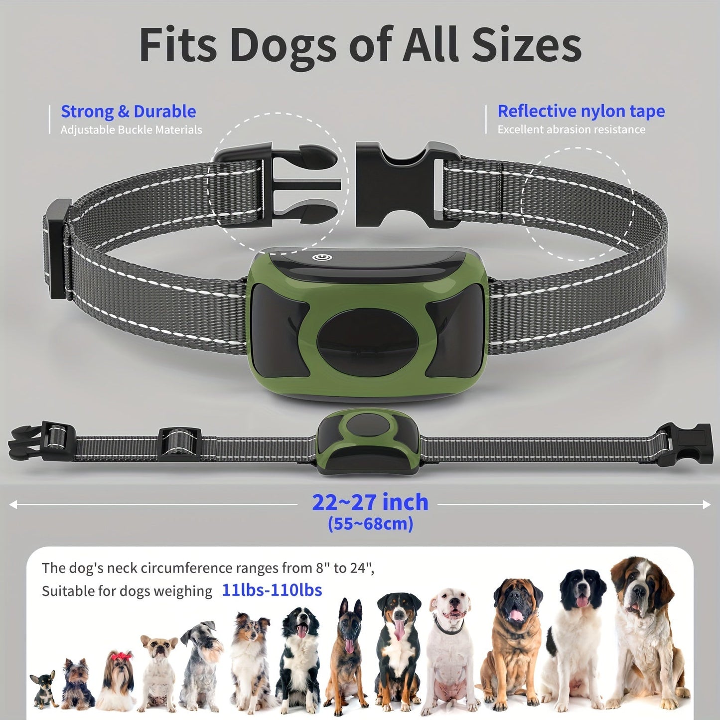 Skånsomt Hundehalsbånd med USB Opladning og Vibration