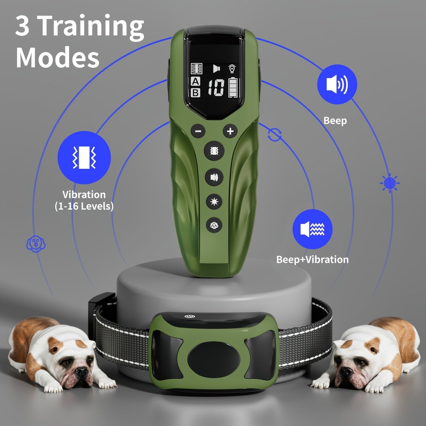 Skånsomt Hundehalsbånd med USB Opladning og Vibration