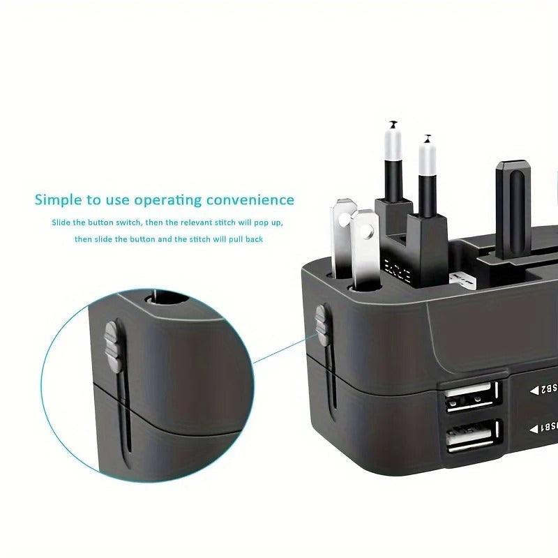 Global rejseadapter med duale USB-opladningsporte